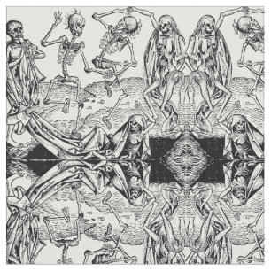 Skeletons Danse Macabre Fabric
