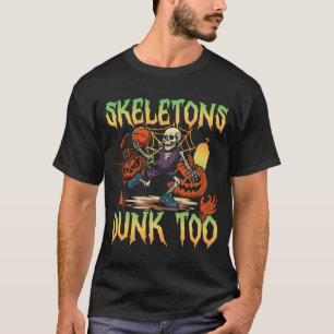 Skeletons Dunk Too Sports Halloween T-Shirt