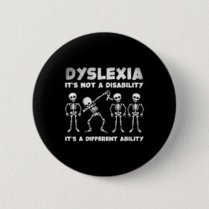 Skeletons Dyslexia Awareness Halloween Costume 6 Cm Round Badge