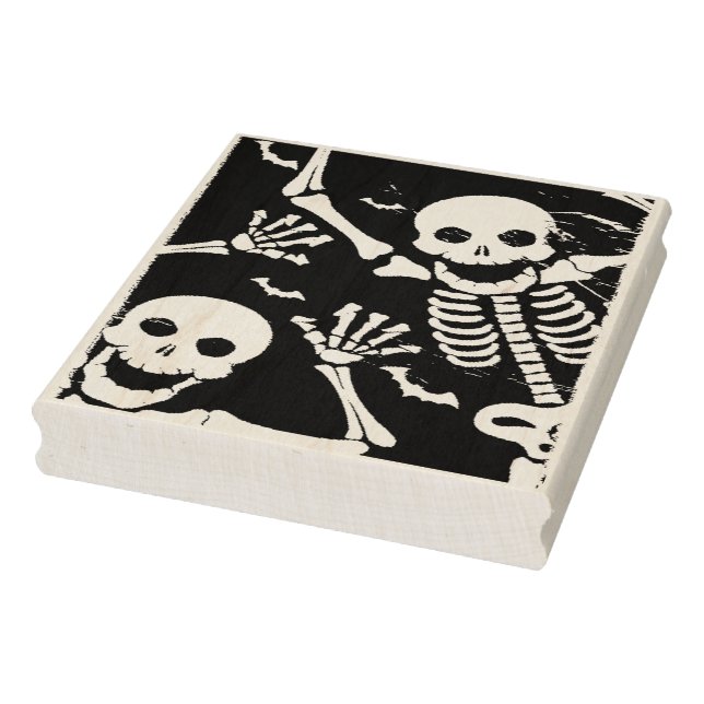 Skeletons  - Halloween card making Rubber Stamp (Stamp)