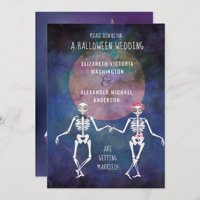 Skeletons/Halloween Theme/ Wedding Invitation (Front/Back)