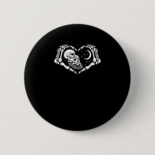Skeletons Heart Hands 6 Cm Round Badge