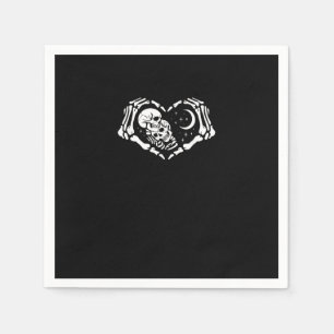 Skeletons Heart  Hands Napkin