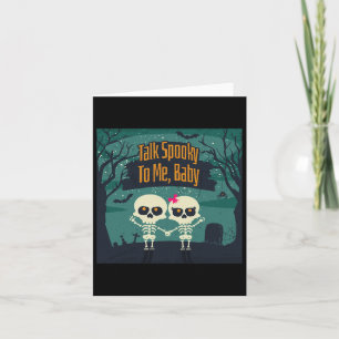 Skeletons In Love Talk Spooky To Me Fun Halloween  Card