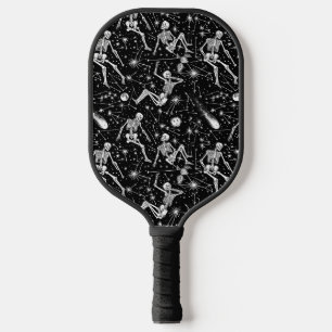 Skeletons in space background pickleball paddle