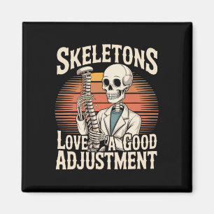 Skeletons Love A Good Adjustment Halloween Osteopa Magnet