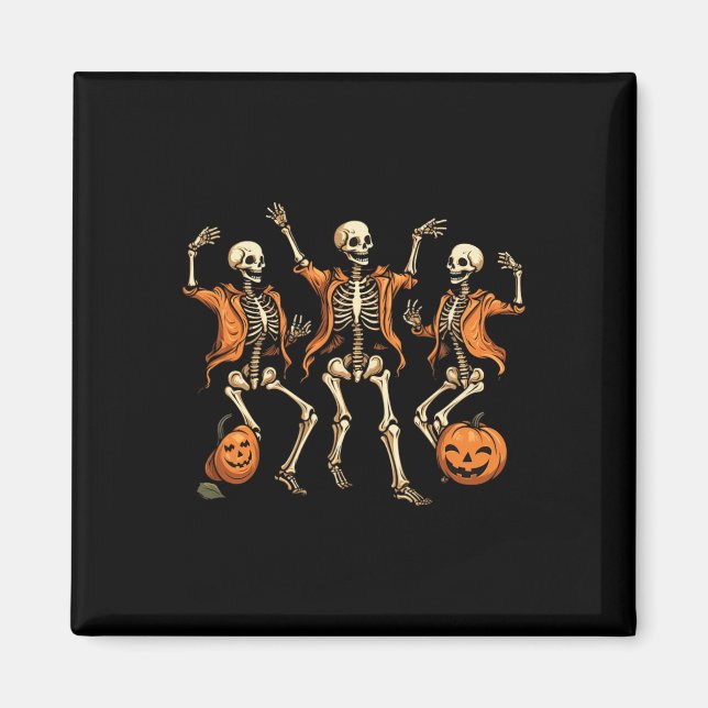 Skeletons Pumpkin Halloween  Magnet (Front)