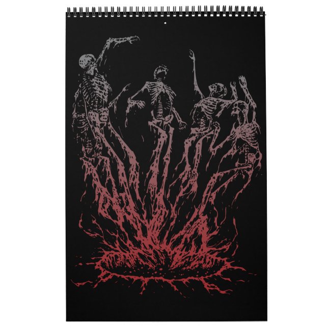 Skeletons Rising from Flames Calendar (Cover)