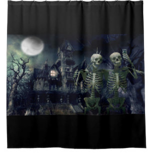 Skeletons Selfie Shower Curtain