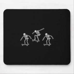 Skeletons Skateboarding Funny Halloween Skateboard Mouse Pad