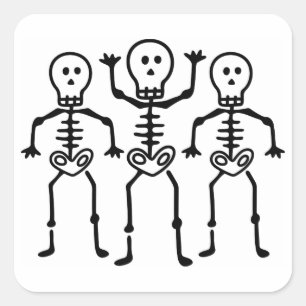 Skeletons Square Sticker