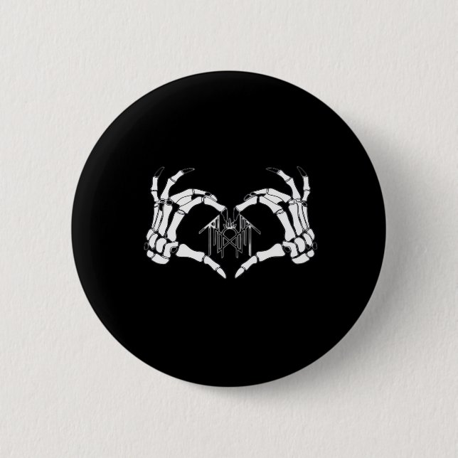 Skeletons Token Heart Hands  6 Cm Round Badge (Front)