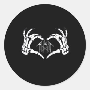 Skeletons Token Heart Hands  Classic Round Sticker