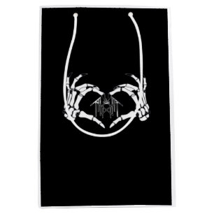 Skeletons Token Heart Hands  Medium Gift Bag