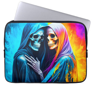 Skeletons Wrapped in a Rainbow Laptop Sleeve