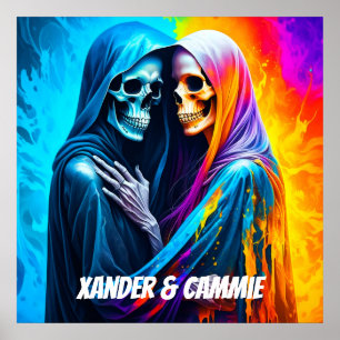 Skeletons Wrapped in a Rainbow Personalised Poster