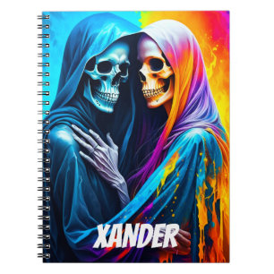 Skeletons Wrapped in a Rainbow Personalized Notebook