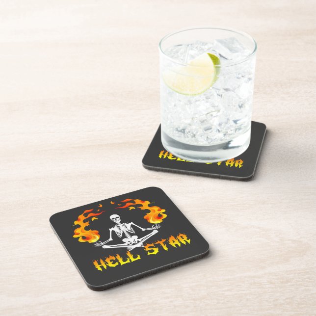 Skeletons Yoga Become Hell Star  Coaster (Right Side)