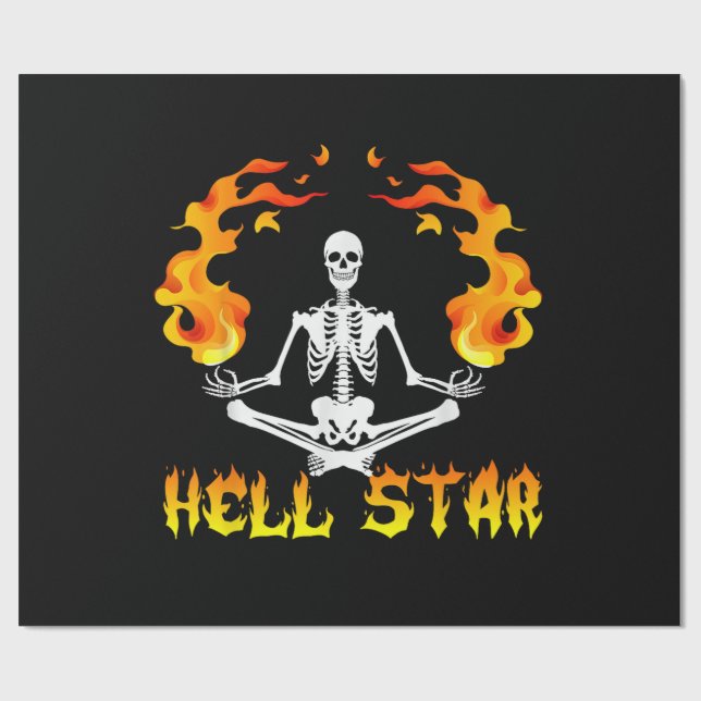 Skeletons Yoga Become Hell Star  Wrapping Paper (Flat)