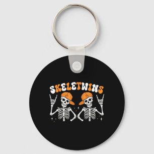 Skeletwins Halloween Twins Skeletons Hat Matching Key Ring