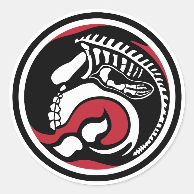 skelewhale classic round sticker (Front)