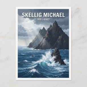 Skellig Michael Sea Cliffs Portmagee Ireland Postcard