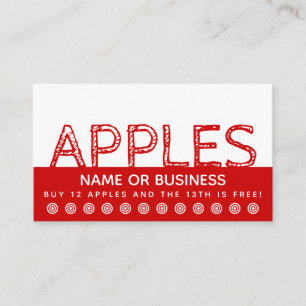 sketch APPLES customer loyalty card fruit stand