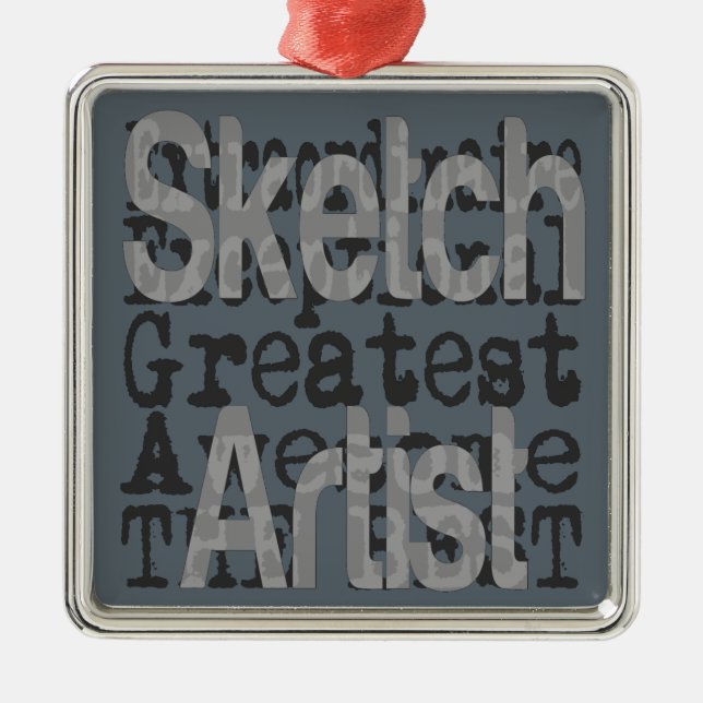 Sketch Artist Extraordinaire Metal Tree Decoration (Front)