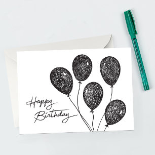 Sketch Birthday Balloons Birthday Card