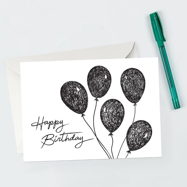 Sketch Birthday Balloons Birthday Card (Creator Uploaded)