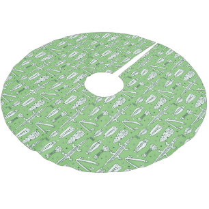 Sketch Crocodile Pattern Brushed Polyester Tree Skirt