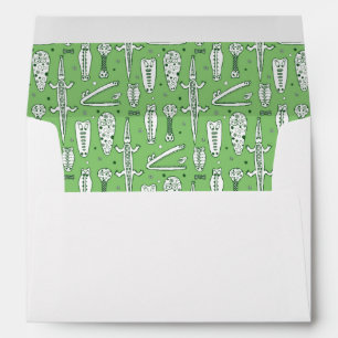 Sketch Crocodile Pattern Envelope