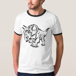 Sketch Doodle Triceratops Dinosaur T-shirt