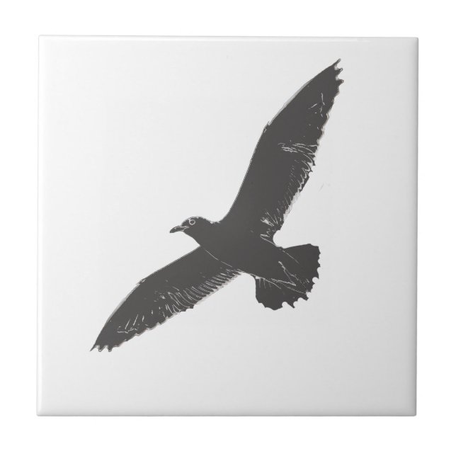 Sketch Flying Seagull Wings Tile (Front)