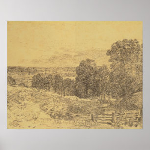 Sketch for the Painting Entrance to Fen Lane Poster