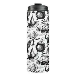 Sketch Halloween seamless pattern Thermal Tumbler