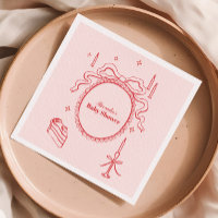 Sketch Hand Drawn Bow Baby Shower