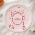 Sketch Hand Drawn Bow Baby Shower Paper Plate<br><div class="desc">Serve up style and charm with our Doodle Hand-Drawn Bow Baby Shower Paper Plates. Featuring a delightful hand-sketched bow design in soft pastel tones, these plates add a whimsical yet elegant touch to your baby shower table setting. Perfectly sized for meals, snacks, or desserts, their sturdy construction ensures durability while...</div>