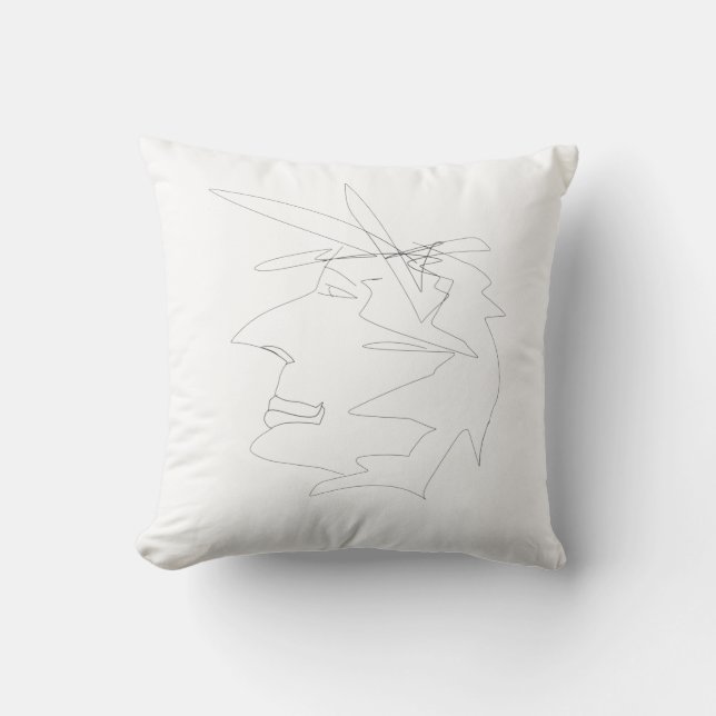 Sketch Head Weird Face Cushion (Front)