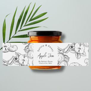Sketch Homemade Apple Jam Wrap-around Label