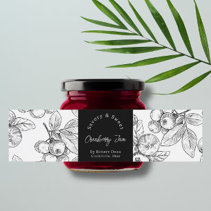 Sketch Homemade Cranberry Jam Wrap-around Label