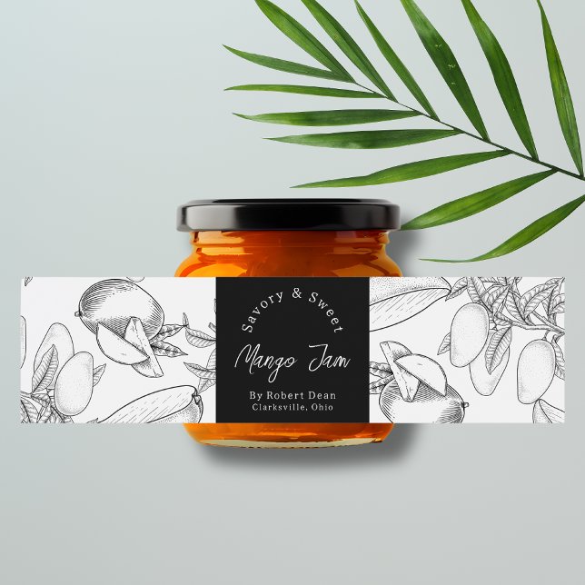  Sketch Homemade Mango Jam Wrap-around Label (Creator Uploaded)