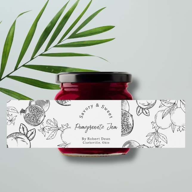  Sketch Homemade Pomegranate Jam Wrap-around Label (Creator Uploaded)