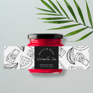 Sketch Homemade Watermelon Jam Wrap-around Label