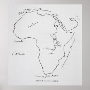 Sketch Map of Africa Poster