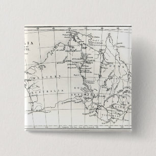 Sketch map of Australia 15 Cm Square Badge