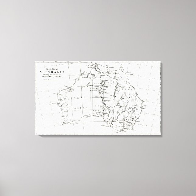Sketch map of Australia Canvas Print (Front)