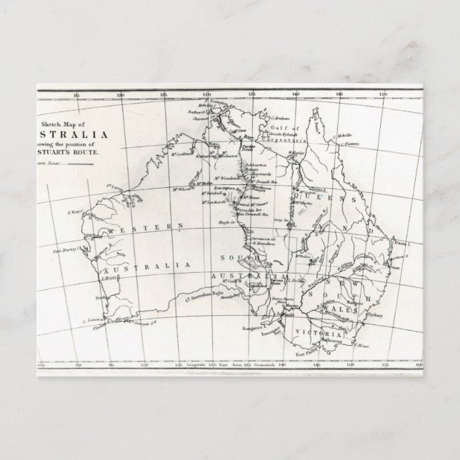 Sketch map of Australia Postcard (Front)