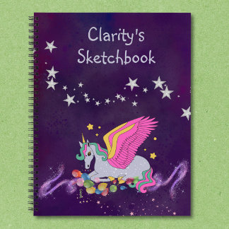 Sketch Notebook with Magical Unicorn Cover