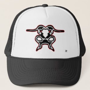Sketch of a jumping bull 2 trucker hat